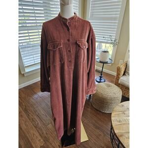 Eddie Bauer Women's Corduroy Maxi Dress Burnt Orange Size L Vintage